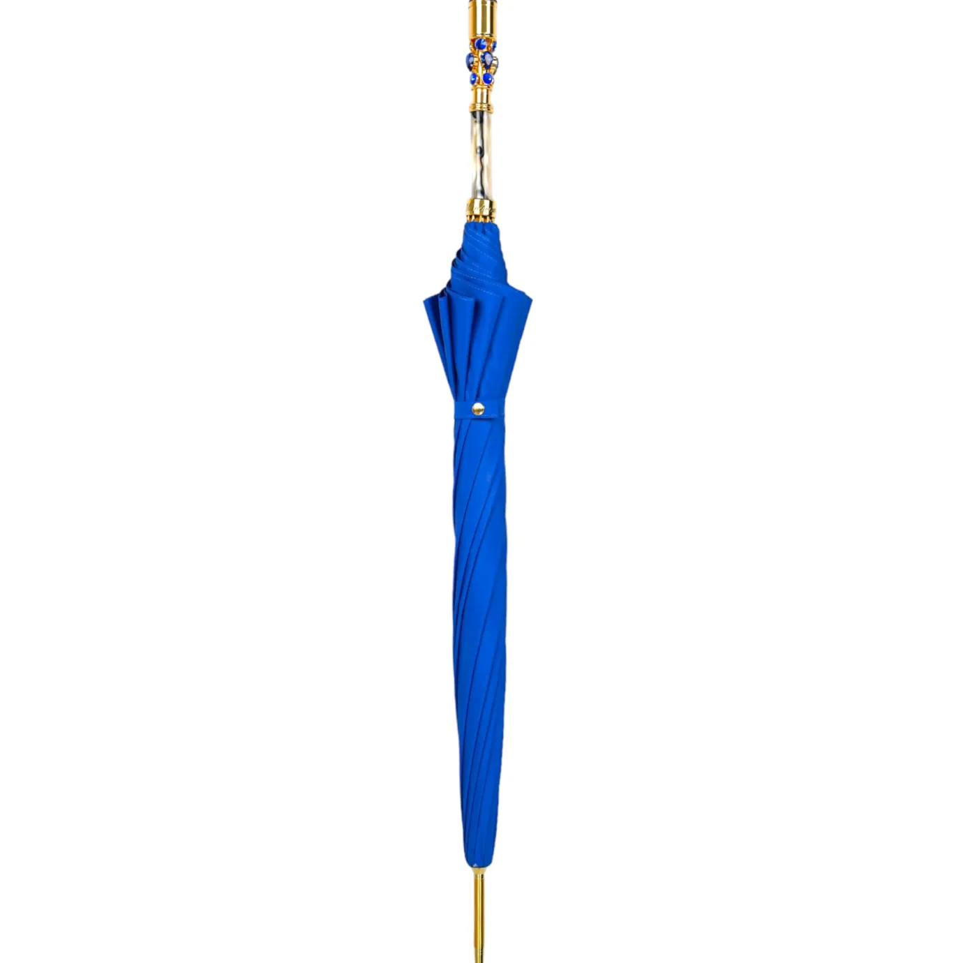 Il Marchesato Sapphire Splendor: Handcrafted Electric Blue Umbrella with Crystal Han Fashion