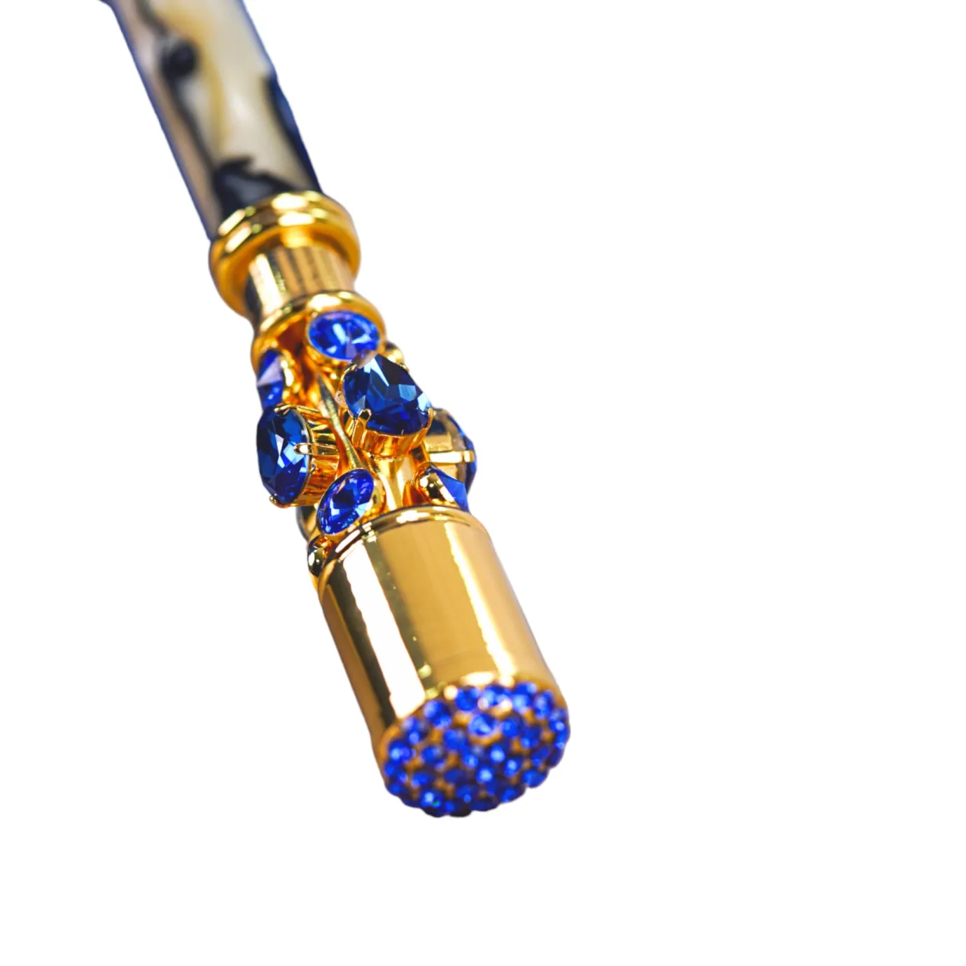 Il Marchesato Sapphire Splendor: Handcrafted Electric Blue Umbrella with Crystal Han Fashion