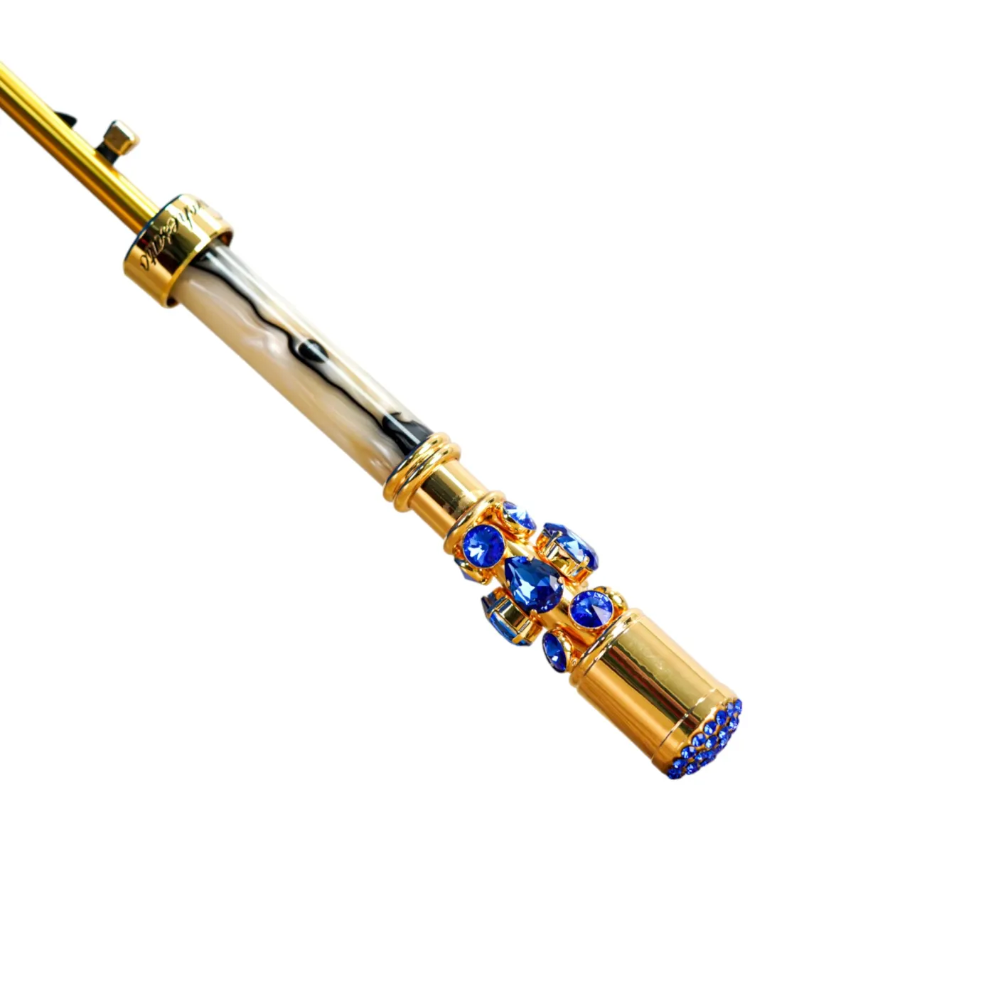 Il Marchesato Sapphire Splendor: Handcrafted Electric Blue Umbrella with Crystal Han Fashion