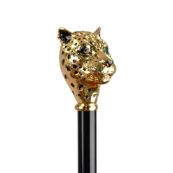 Il Marchesato Savannah Majesty: Green Umbrella with Striking Leopard Handle New