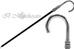 Il Marchesato Silver Plated Luxury Walking Stick - Handmade in Italy New