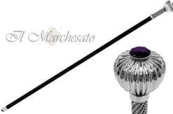 Il Marchesato Silverplated "flower" walking stick with crystals Outlet