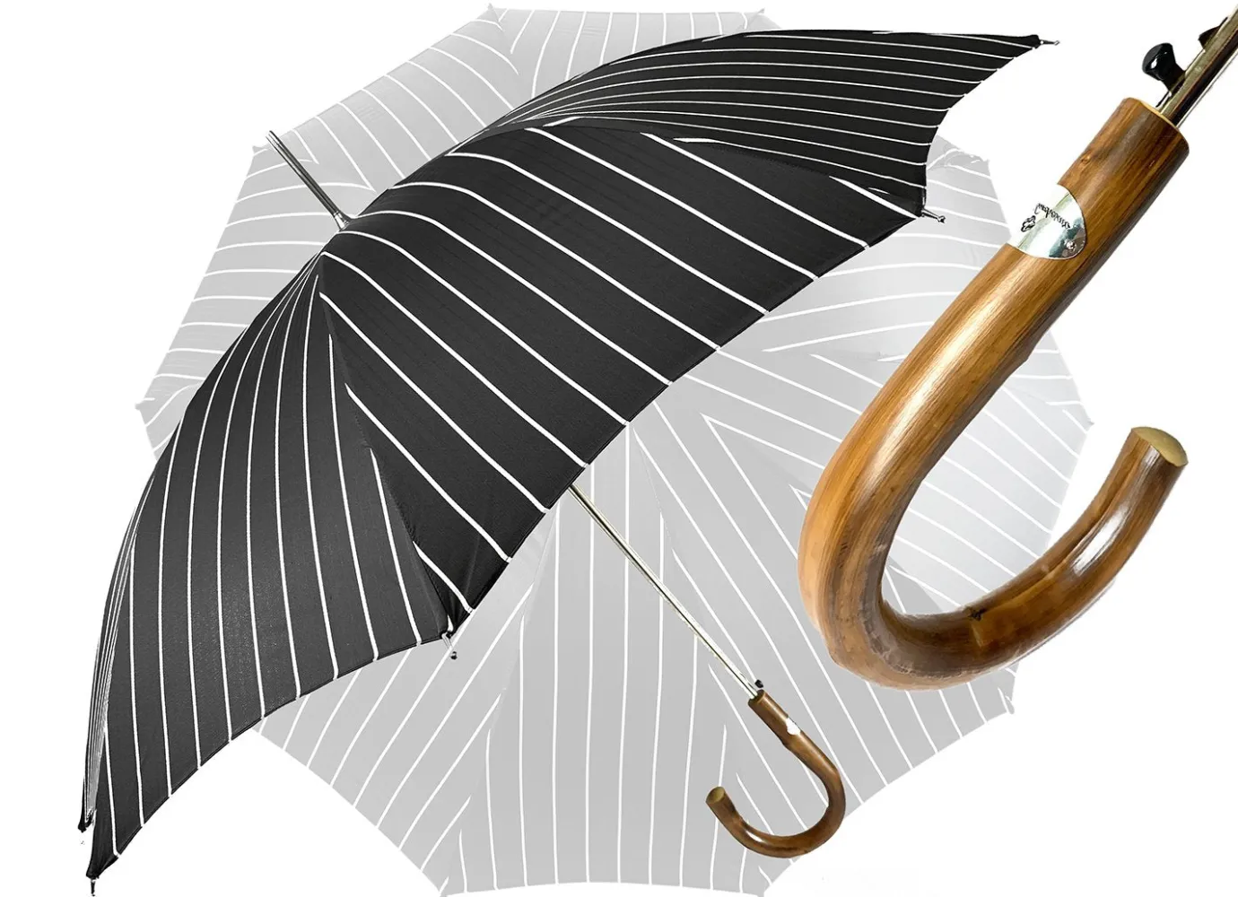 Il Marchesato Smoke Gray with white stripes Umbrella Clearance