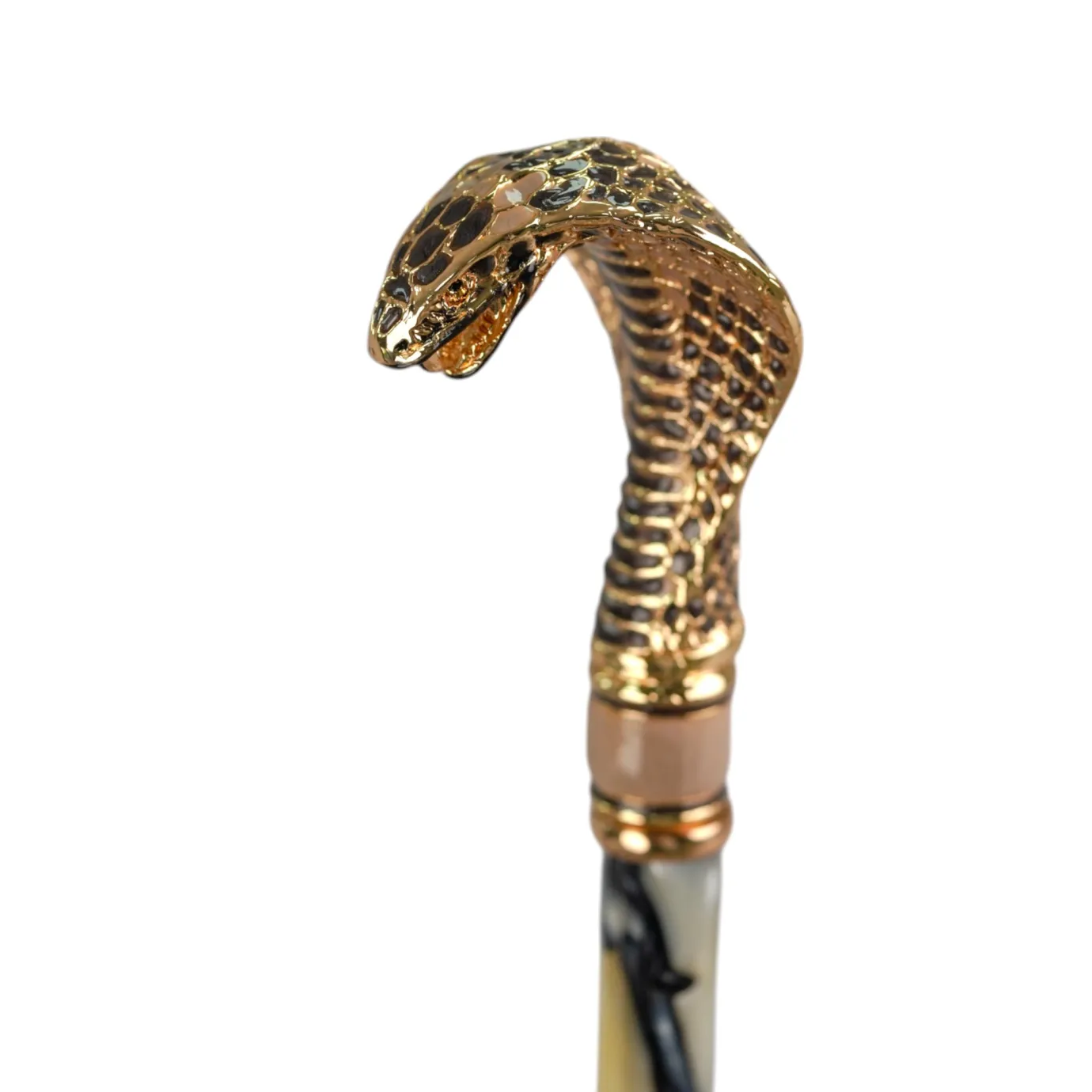 Il Marchesato Snake Charmer: Umbrella with Cobra Handle in Gold Fashion