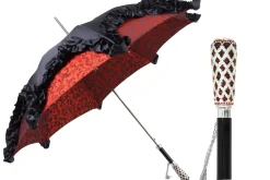 Il Marchesato Special Edition Umbrella Featuring Black Ruffles and Silver-Plated Acc Online