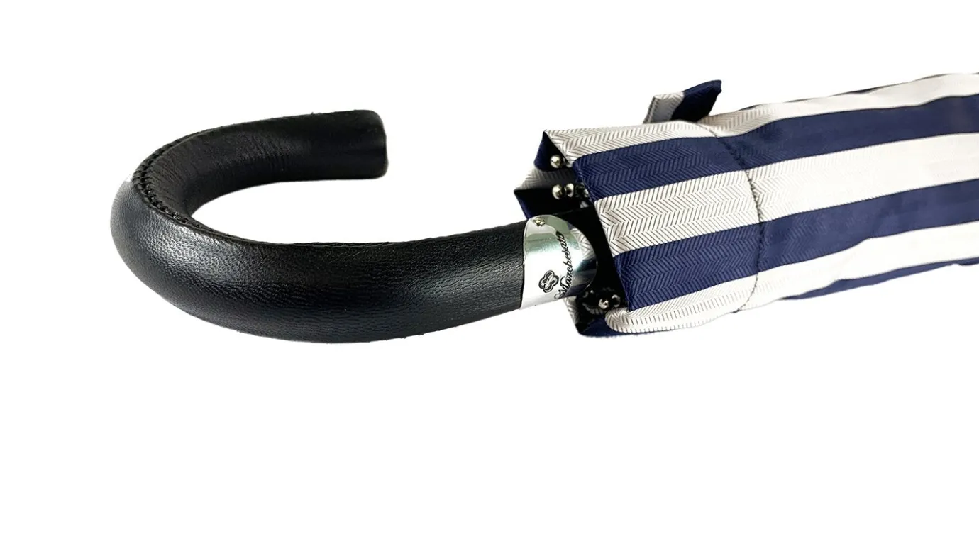 Il Marchesato Striped Grey and Blue Men's Folding Collection New