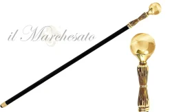 Il Marchesato Sturdy and Elegant Walking Stick - Brass Sphere With a Mirror Surface Fashion