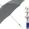 Il Marchesato Stylish Grey & Blue Jacquard Umbrella - Silverplated handle Online