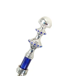 Il Marchesato Stylish Grey & Blue Jacquard Umbrella - Silverplated handle Online