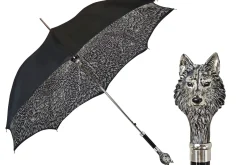 Il Marchesato Stylish umbrell - Silverplated 925 Wolf with fur design Hot