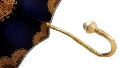 Il Marchesato Superb Double Canopy Umbrella Finished in a Luxurious Blue Satin Polye Clearance