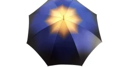 Il Marchesato Superb Double Canopy Umbrella Finished in a Luxurious Blue Satin Polye Clearance