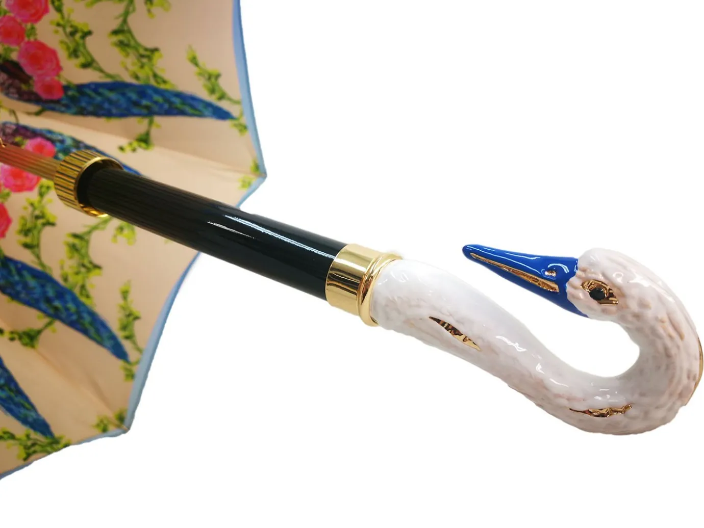 Il Marchesato Swan Umbrella Amazing Enamel On Gold New