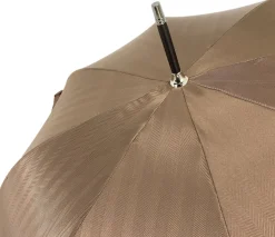 Il Marchesato Tobacco Handmade Men's Umbrella - Striped Red And Cream New