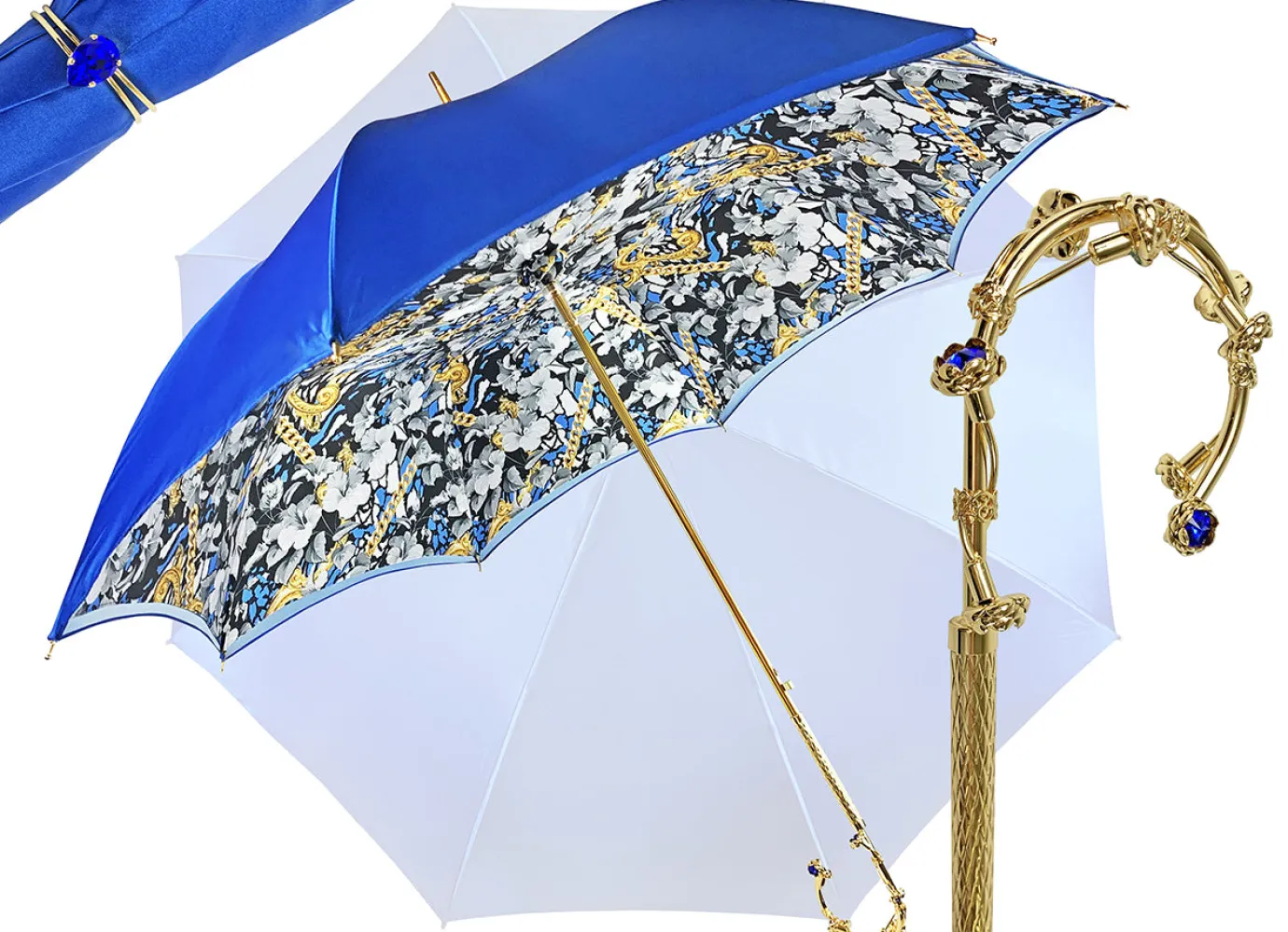 Il Marchesato Umbrella in Fantastic double canopy blue Hot