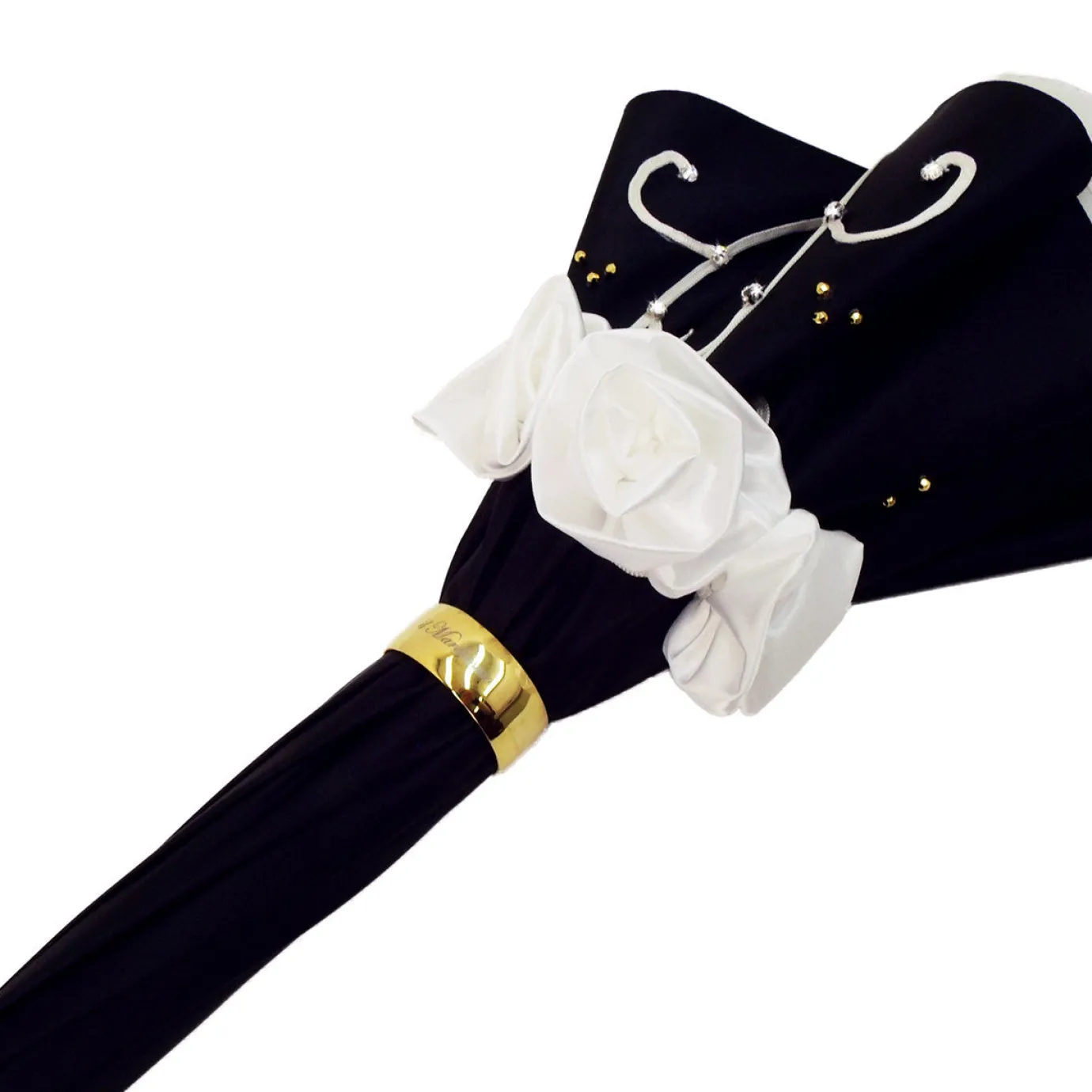 Il Marchesato Umbrella With Double Cloth And Embroidered Flowers Fashionable Umbrella Best