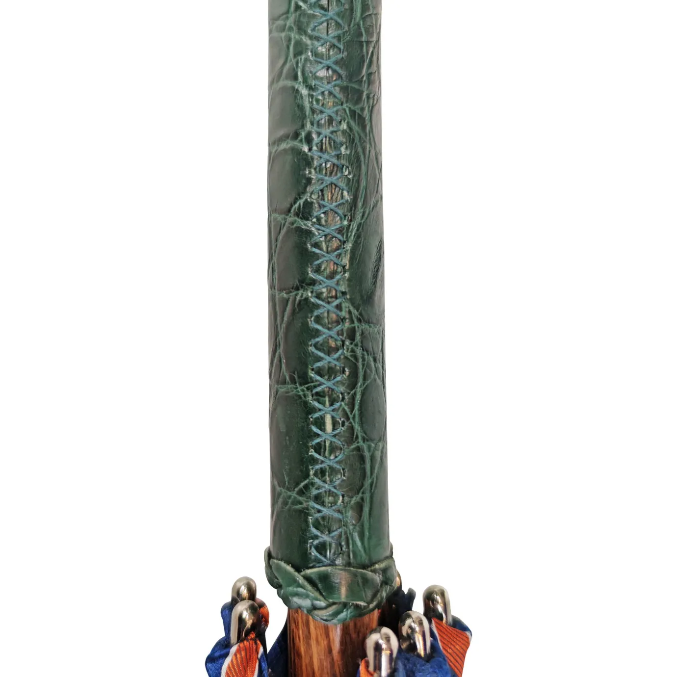 Il Marchesato Umbrella with green Caiman Crocodile leather handle Online