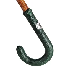 Il Marchesato Umbrella with green Caiman Crocodile leather handle Online