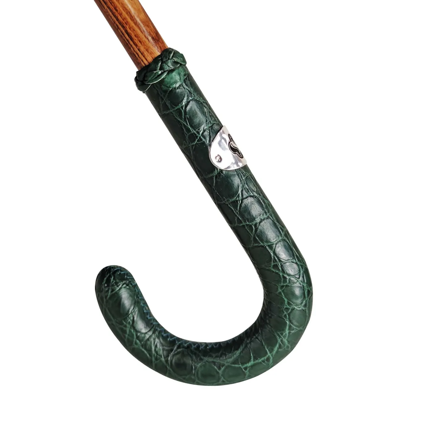 Il Marchesato Umbrella with green Caiman Crocodile leather handle Online