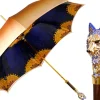 Il Marchesato Umbrella with Hand-Painted Golden Wolf Discount