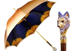 Il Marchesato Umbrella with Hand-Painted Golden Wolf Discount