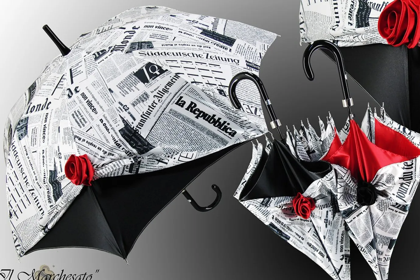 Il Marchesato Umbrella With Rose, Newspaper Collection Sale