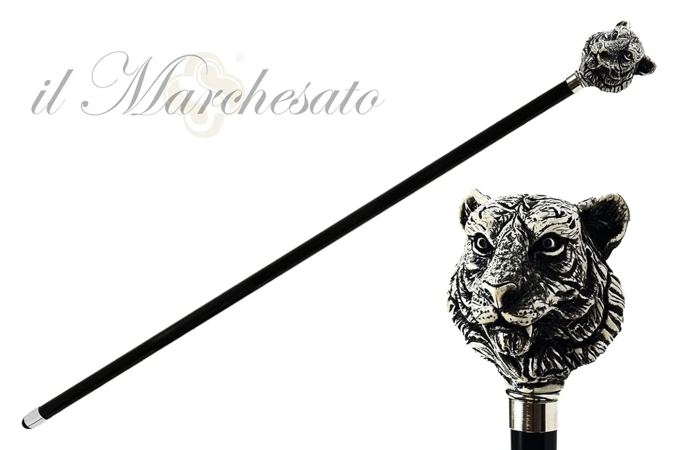 Il Marchesato Unique Walking cane with hand-painted tiger Online