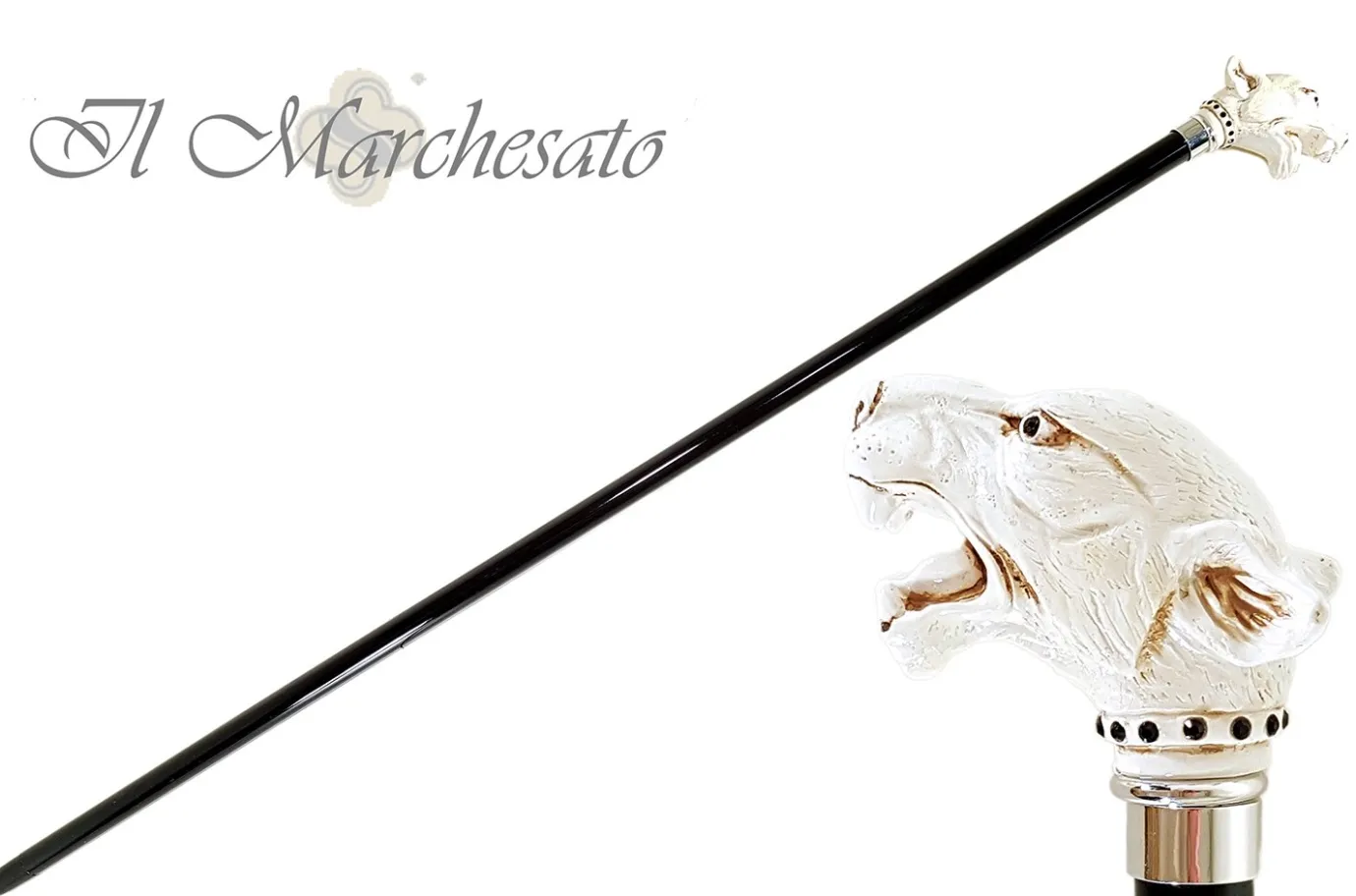 Il Marchesato Walking Stick cane Lacquered in an Ivory Color Discount
