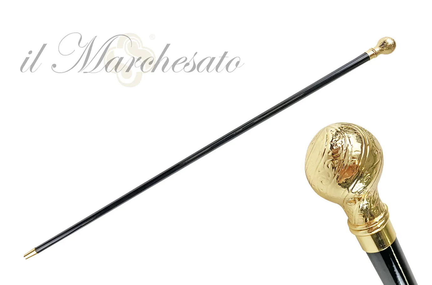 Il Marchesato Walking stick ceremonial knob - gold plated 24K Online