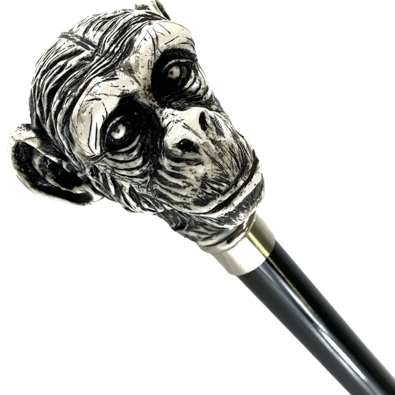 Il Marchesato Walking Stick Monkey Lacquered in an Ivory Color New
