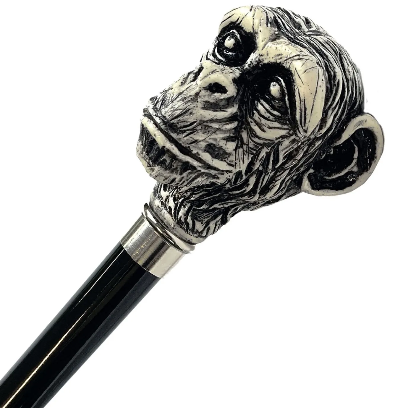 Il Marchesato Walking Stick Monkey Lacquered in an Ivory Color New