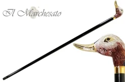 Il Marchesato Walking Stick with a Hand-Enamelled Duck Head on 24k Gold Outlet