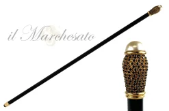 Il Marchesato Walking Stick With Pearl and Black Rhinestones Outlet