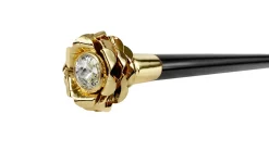 Il Marchesato Walking Stick with Rose in golden brass Discount