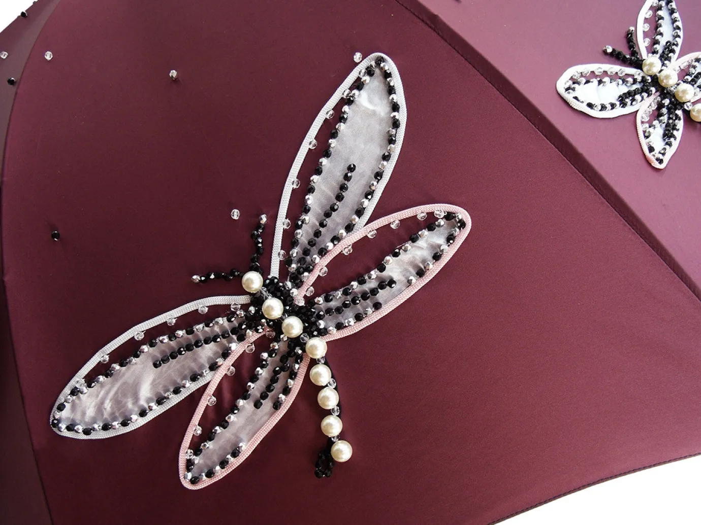 Il Marchesato Women's exclusive handmade umbrella with embroidered dragonflies Ladies Umbrellas Sale