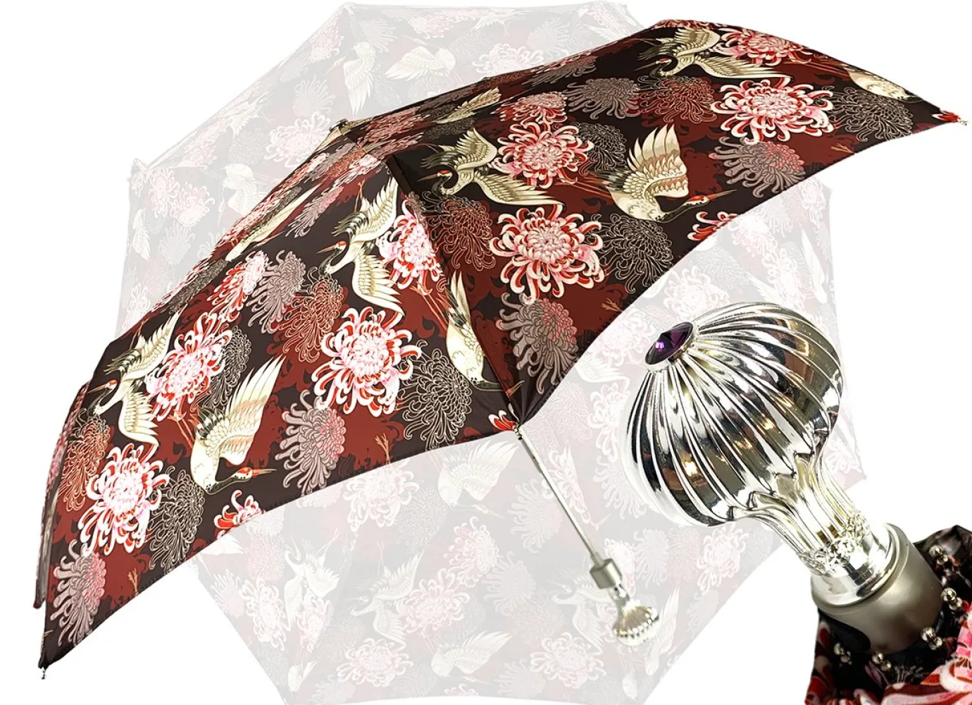 Il Marchesato Women's Folding Umbrella - Wonderful Heron Design Fashion