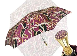 Il Marchesato Women's Folding Umbrella - Exclusive crimson Design Clearance