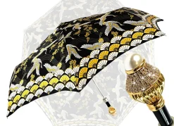 Il Marchesato Women's Folding Umbrella - Wonderful Heron Design New