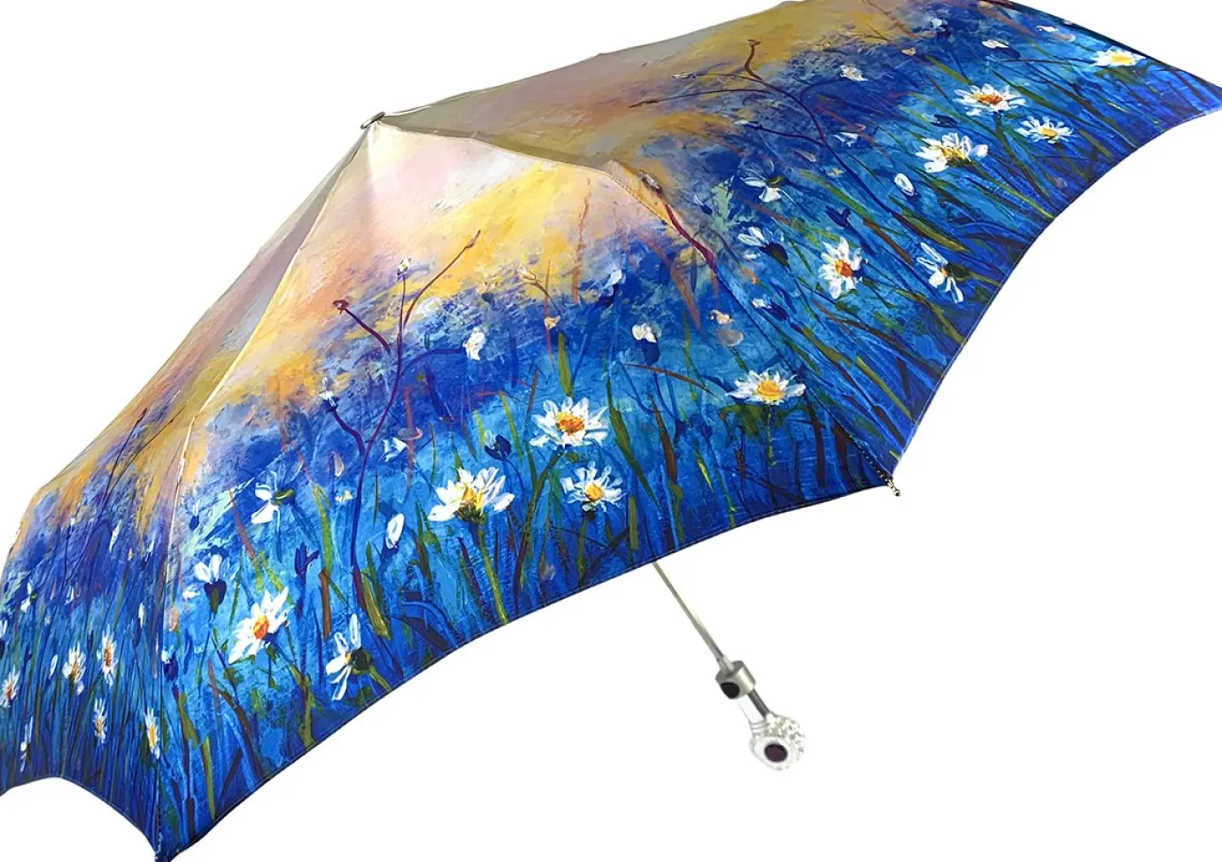 Il Marchesato Women's Folding Umbrella - New Exclusive Daisies Design Clearance