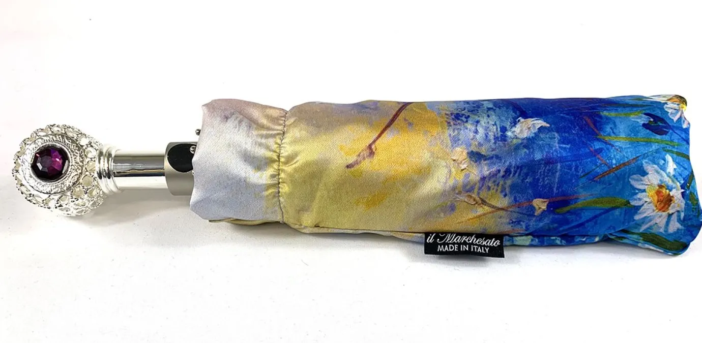 Il Marchesato Women's Folding Umbrella - New Exclusive Daisies Design Clearance