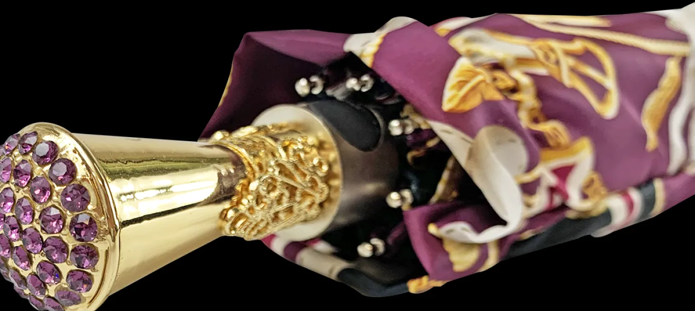 Il Marchesato Women's Folding Umbrella - Exclusive crimson Design Clearance