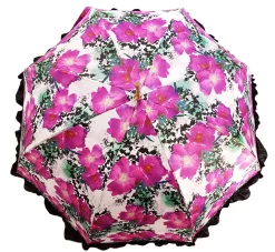 Il Marchesato Women's Ruffled Umbrella Studied with a Multicor Pattern Fashion