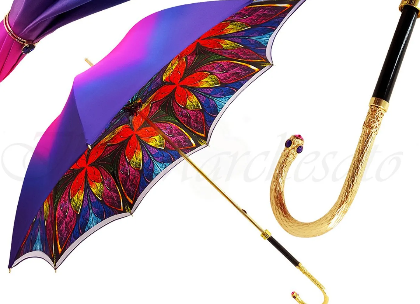 Il Marchesato Women's Umbrella - Swarovski Cristals - Double Cloth Fashion