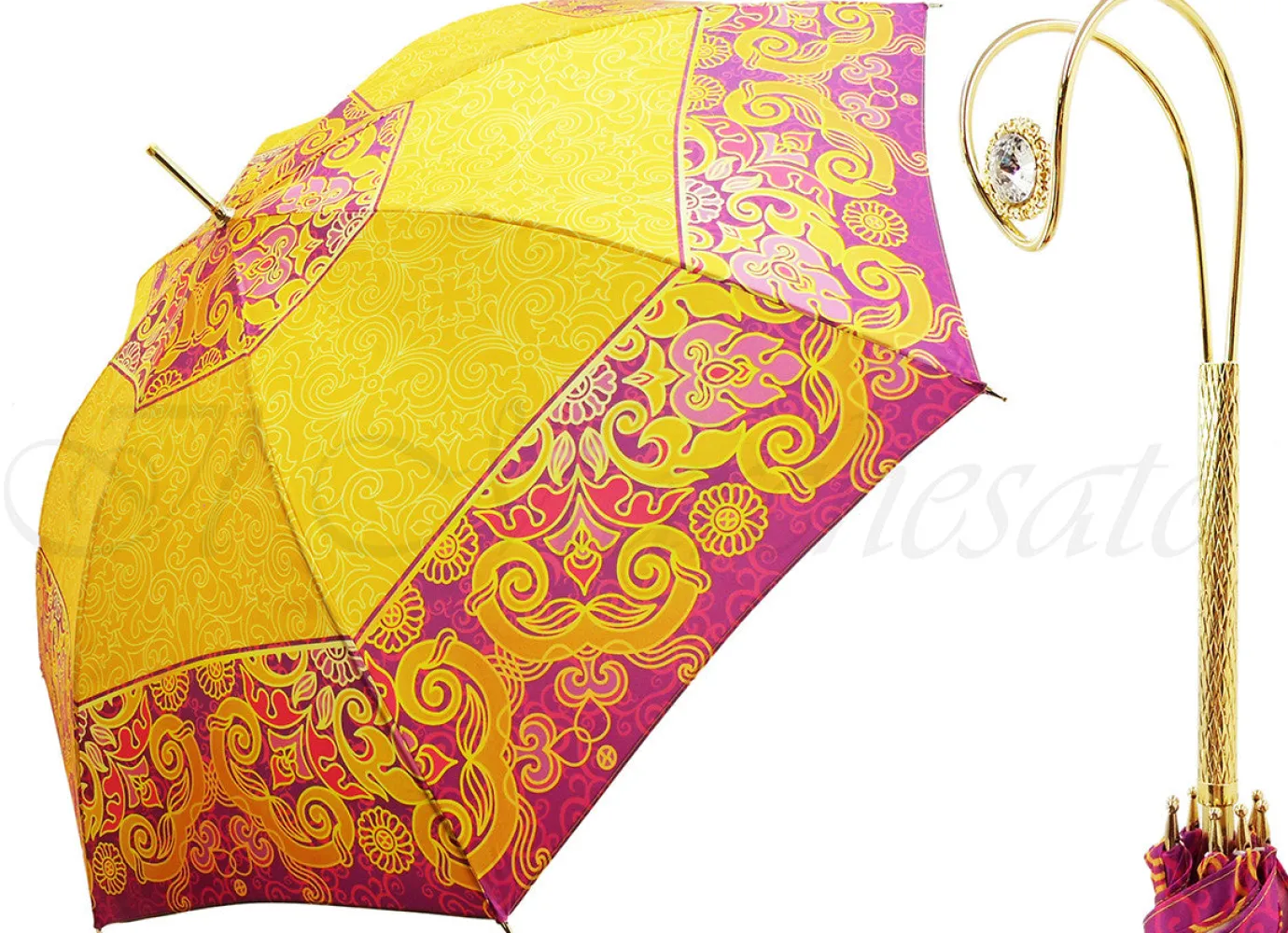 Il Marchesato Wonderful Umbrella in a Beautiful Bright Yellow & Fuchsia Design Best