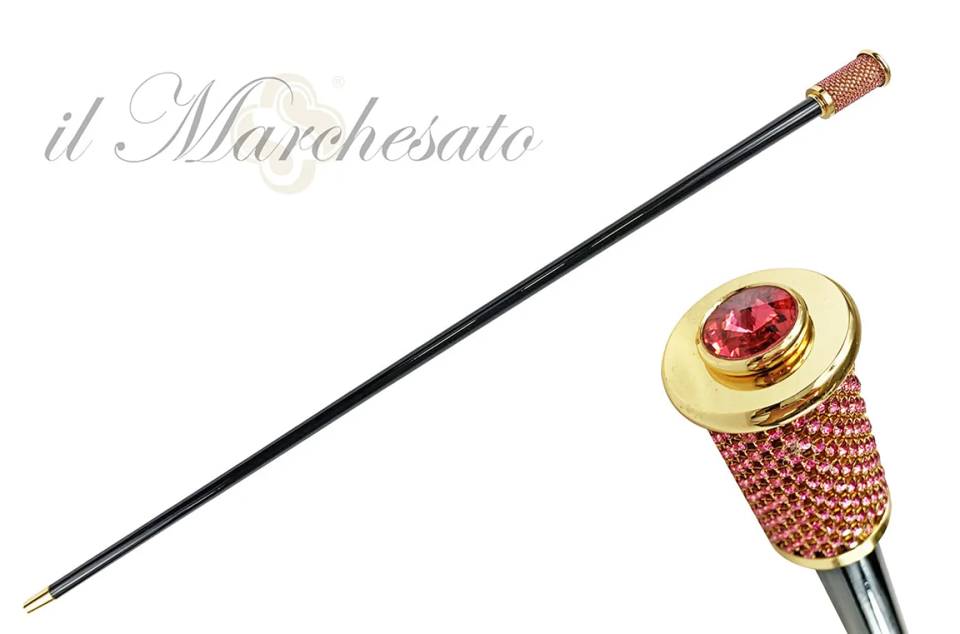 Il Marchesato Wonderful Walking Stick For Ceremony with pink crystals Hot