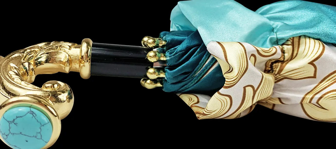 Il Marchesato Wonderful women's umbrella, finished in fine gradient turquoise New
